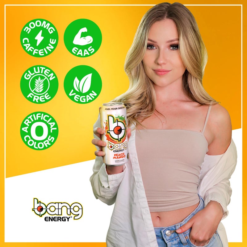 Bang Energy Peach Mango, Sugar-Free Energy Drink, 16-Ounce (Pack of 12) - Image 4